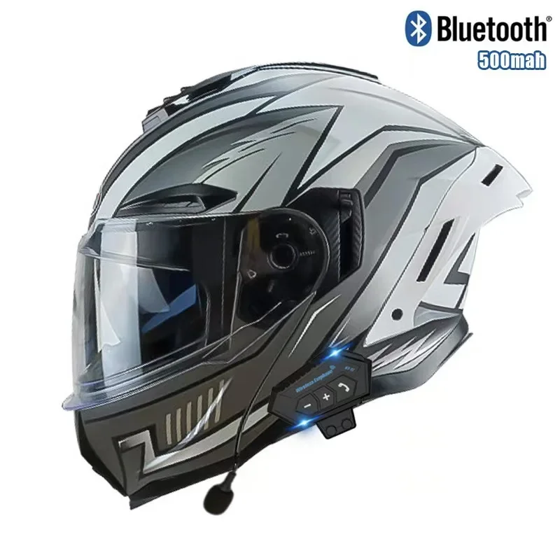 Flip up Motorcycle Helmet With - Full Face Motorcycle Helmet With Bluetooth 评论和价格